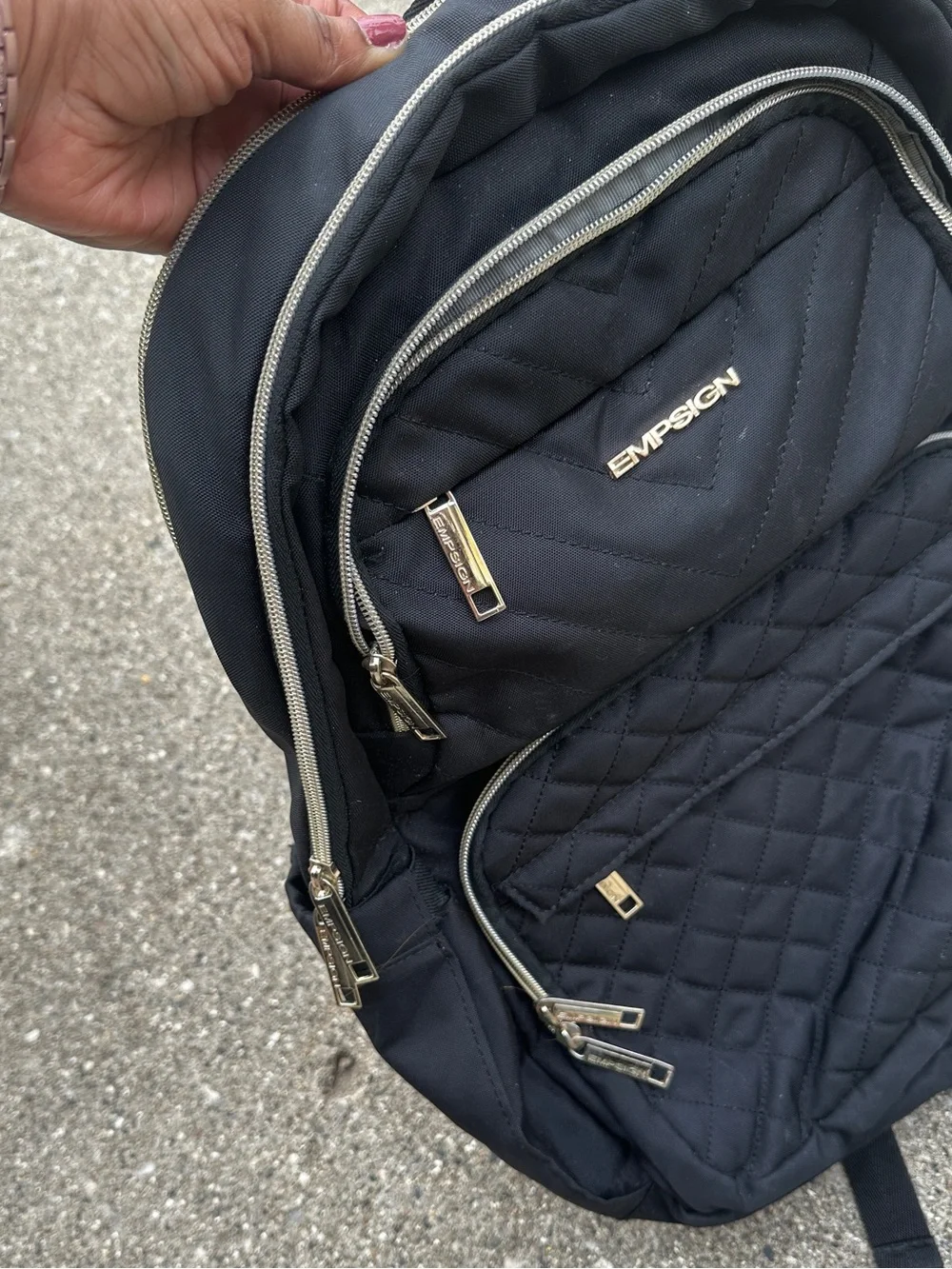 Emerson Quilted Black Men's Backpack